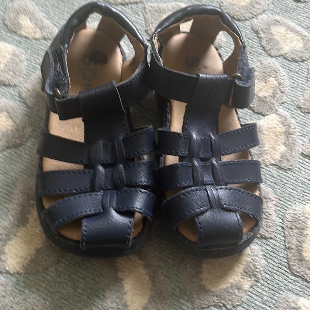 Scott David Leather navy blue fisherman sandals size 8